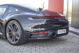 The Porsche's powerful rear engine