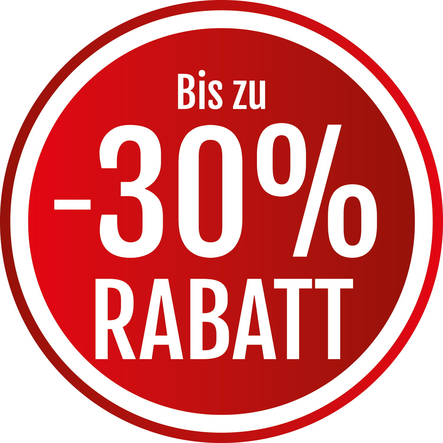 Bis zu 30% Rabatt